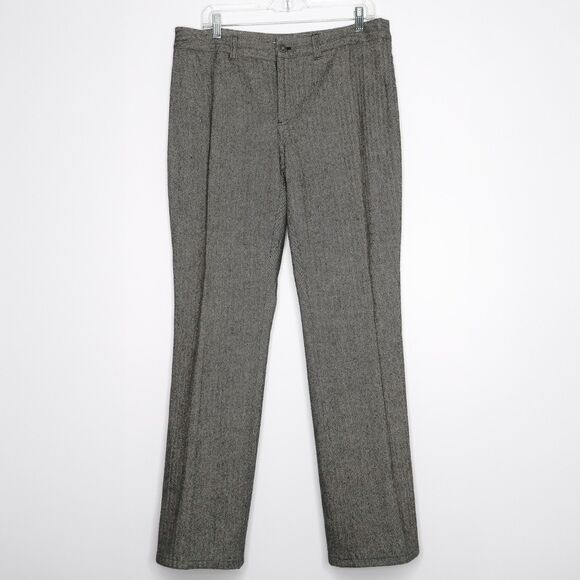 Tommy Hilfiger Womens Wool Blend Pants Size 12 Chevron Straight‎ Leg Career - Picture 1 of 10